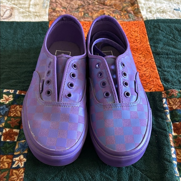 Vans Shoes - Vans Purple Checkerboard Slip-On Style Sneakers